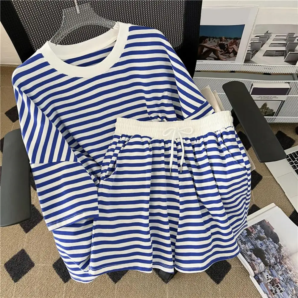 

Women Tee Shorts Suit Round Neck Two Pieces Ladies Tee Short Pants Suit Soft Women Casual Tee Shorts Suit Sports Wear