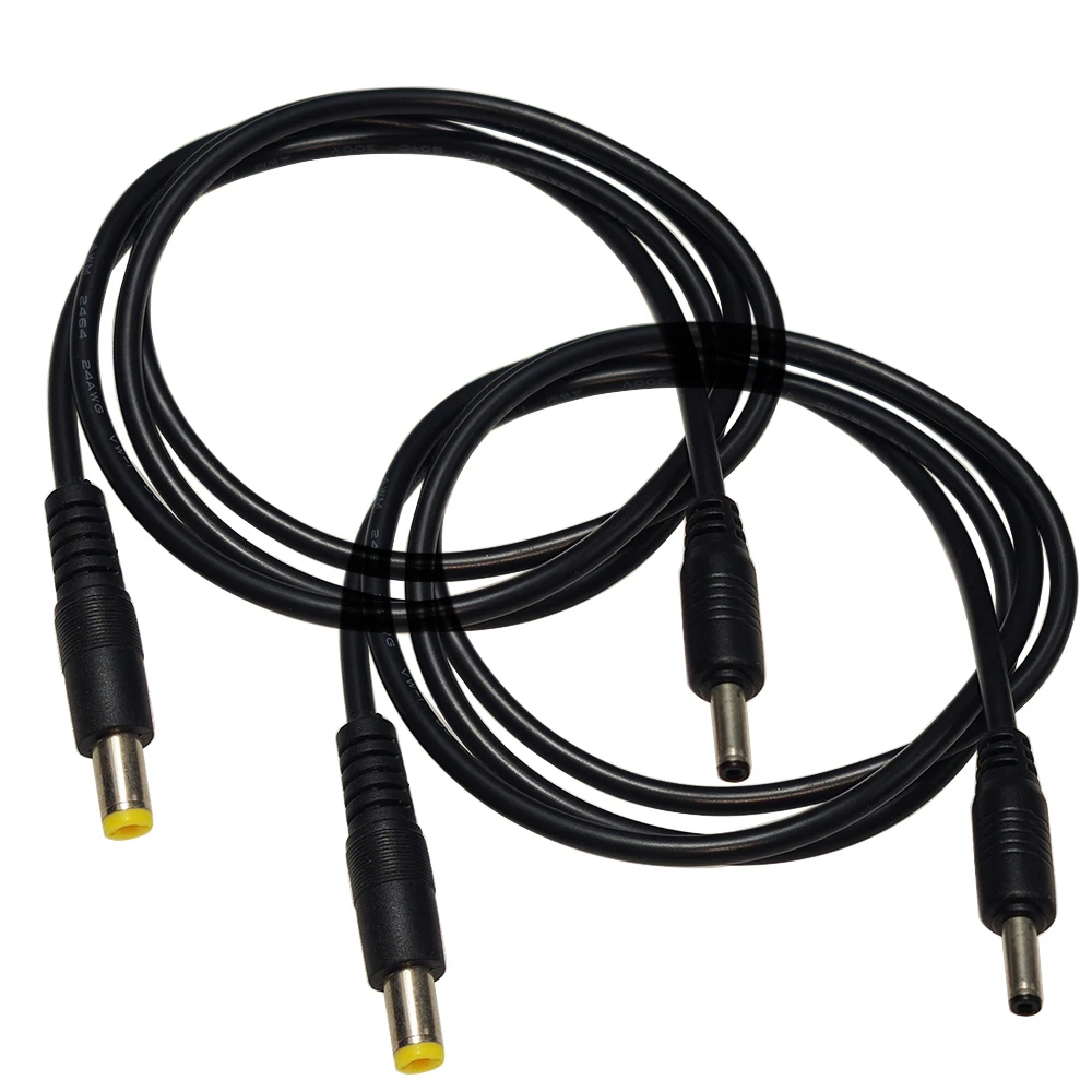 Купи JKM 2pcs DC Male to Male Power Adapter Cable 24AWG DC 5.5*2.1MM Male to DC3.5*1.35MM Male Plug Extension Cord for Car Monitors за 419 рублей в магазине AliExpress
