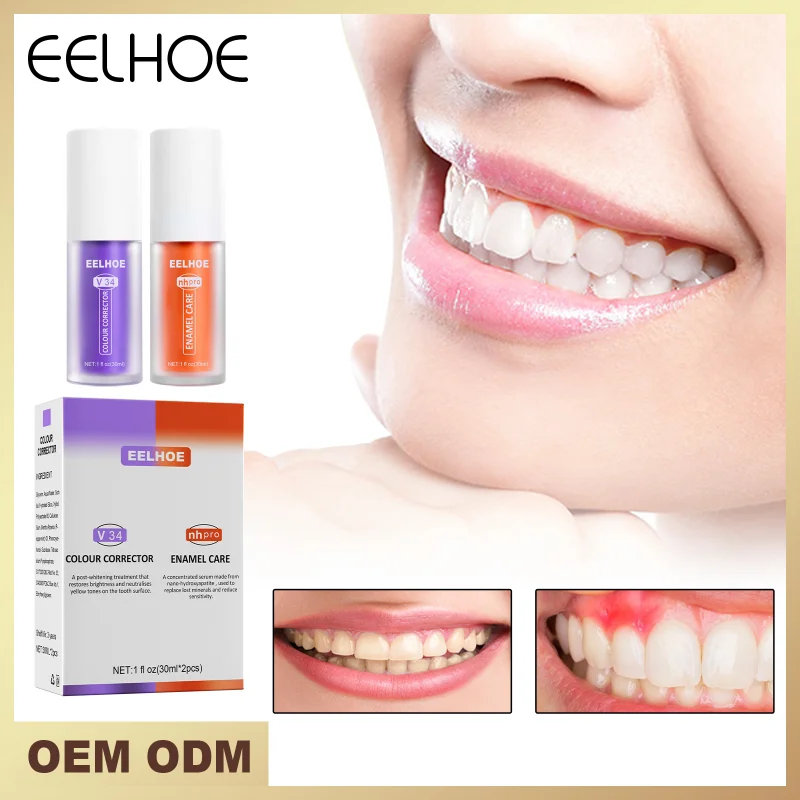 EELHOE V34 Toothpaste Purple Orange Toothpaste Repair Teeth Repair Oral Cleaning Dazzle White Remove Tooth Stains