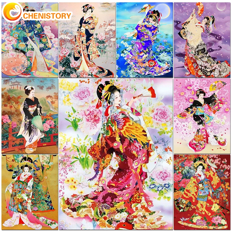 

CHENISTORY Diy Paint By Number Woman Drawing On Canvas Oil Painting By Numbers Figure Kits Handpainted Unique Gifts Decorative