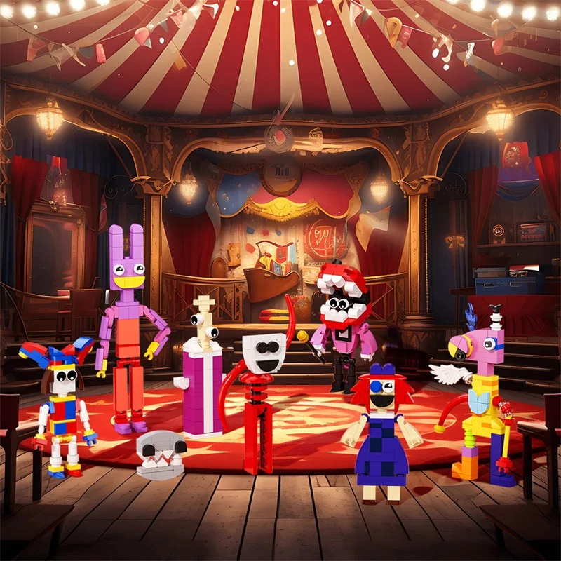 MOC удивительные цифровые цирковые кирпичи модель фигурка клоун Pomni мультфильм