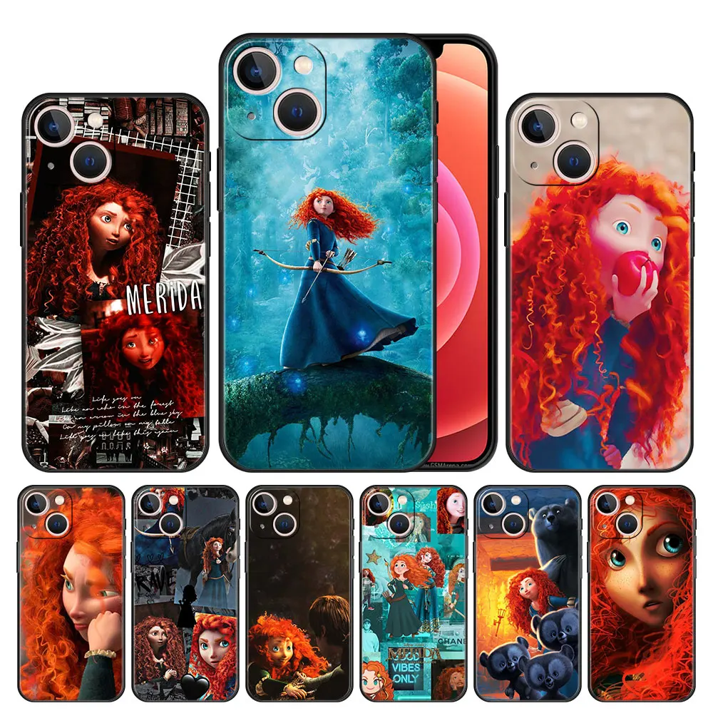 

Phone Case Cover for iPhone 11 12 13 Pro Max Xs 7 8 Plus 6 5 SE XR Mini Armor Shockproof Capa Full Disney Merida Princess