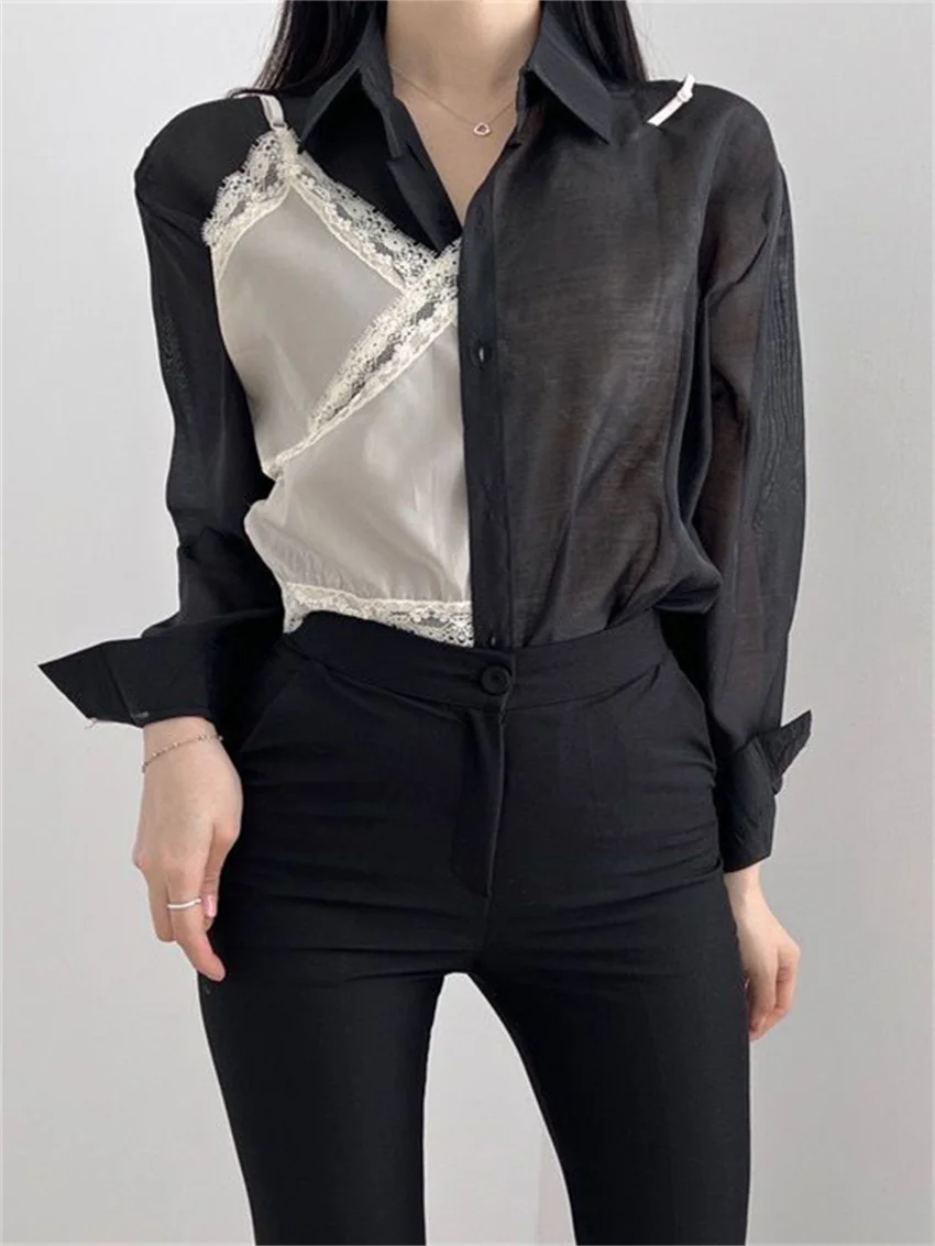 

HziriP Sexy Women Light Shirts Sets With Slim Tank Tops Office Lady Summer Fashion Casual Chic Gentle Work Wear New Elegant OL