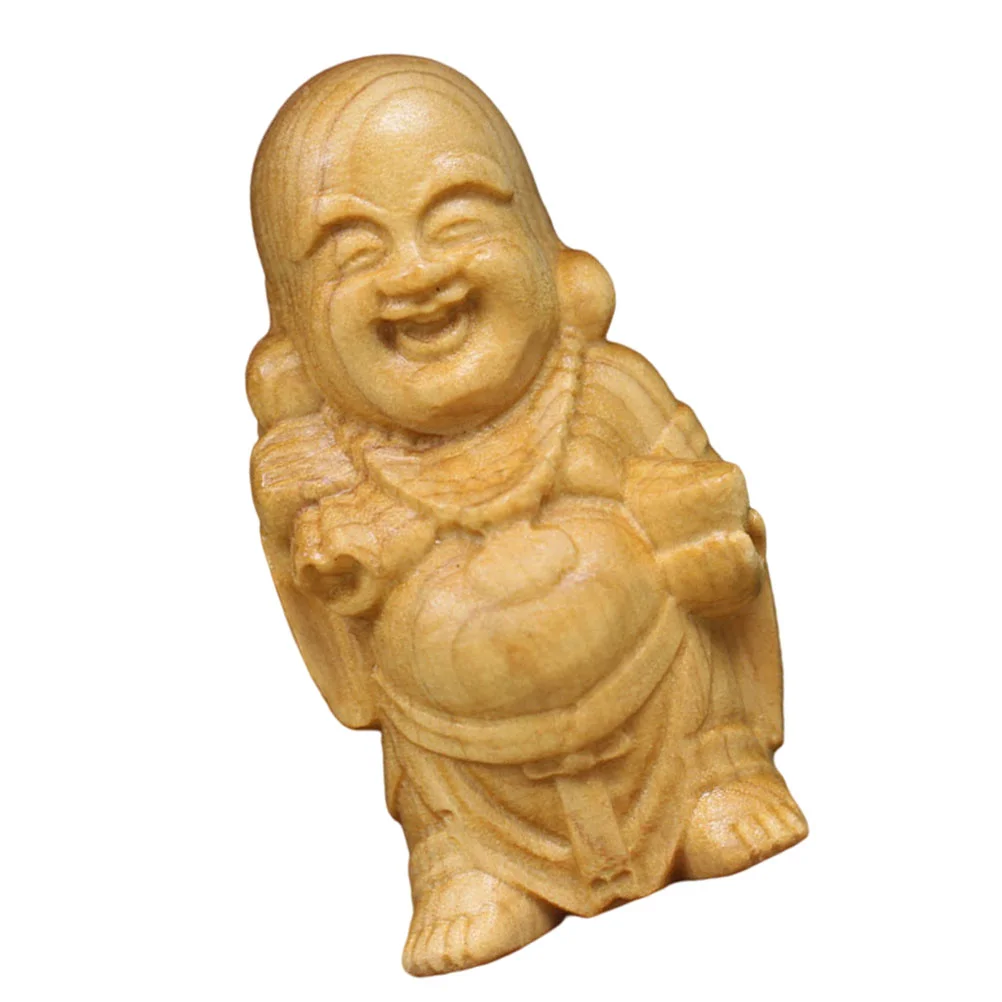 

Statue Figurine Sitting Sculpture Chinese Lucky Fortune Figurines Zen Asian Religious Decoration Wood Miniature Good Garden