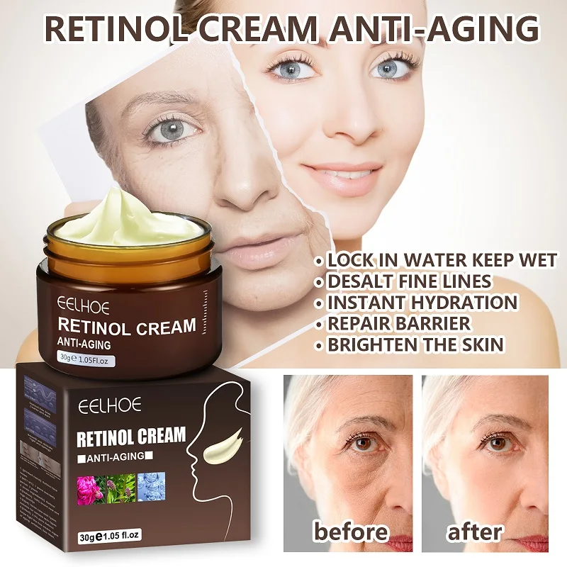 

Retinol Eye Cream Dark Circles Fade Fine Lines Remove Eye Bags Anti Wrinkle Anti Aging Firming Brighten Skin Face Care Cosmetics
