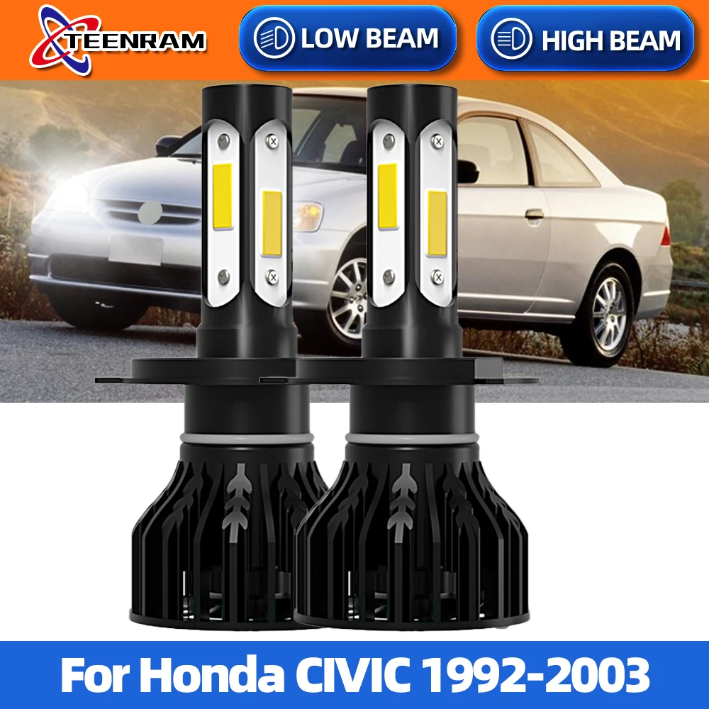 

H4 светодиодные лампы для фар CSP чип Автомобильный светильник 6000K 12V Автомобильные фары для Honda CIVIC 1992-1996 1997 1998 1999 2000 2001 2002 2003