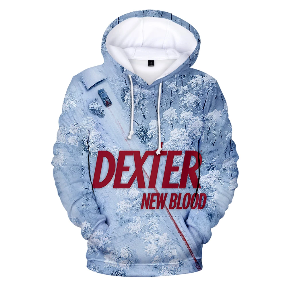 Новинка 2022 толстовки Dexter с капюшоном в виде крови Модный пуловер унисекс 3D