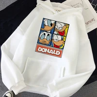 kawaii disney cartoon hoodie donald duck pattern streetwear funny aesthetic korean hoodie unisex sweatshirt women