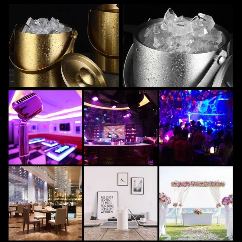 

Double Wall Insulated Ice Bucket With Lid Stainless Steel Ice Bucket Wine Chiller Great for Home Bar Keep Ice Cold & Dry 29EF