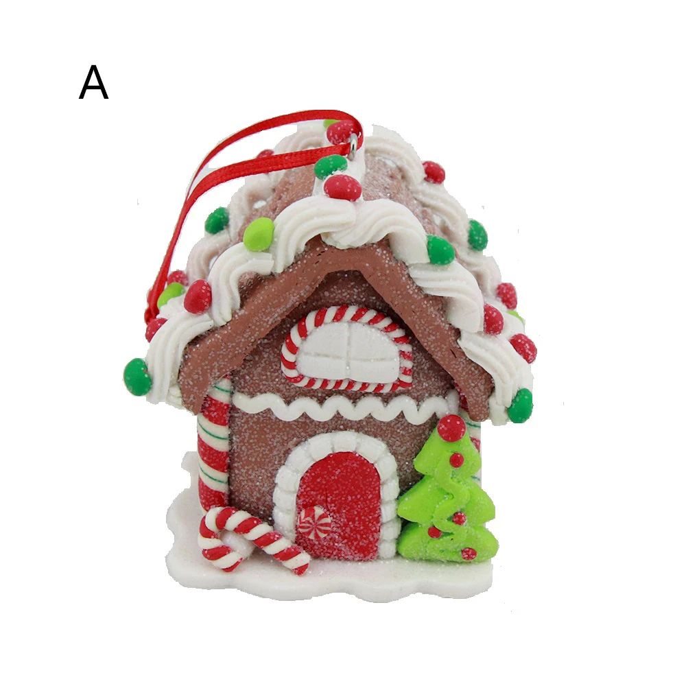 

Оптовая продажа, новый кулон из мягкой глины, Рождественский маленький дом, креативное Новое Рождественское украшение для хлеба и земли, Рождественское украшение