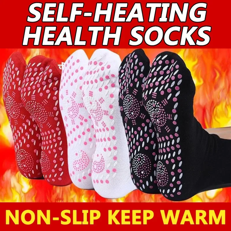 

Носки женские зимние Самонагревающиеся, уход за здоровьем, для лыжного спорта, Самонагревающиеся массажные короткие, магнитная терапия, теплые, 1 пара