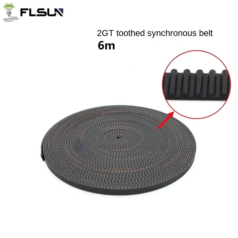 Ремень зубчатый синхронный FLSUN QQS PRO Q5 2GT, аксессуары для 3D-принтера, 6 мм, ширина 2 мм, синхронизация привода, оптовая продажа