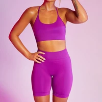 new yoga set summer sports set fitness bra with shorts outdoor active wear running gym push up scrunch butt shorts sportswear