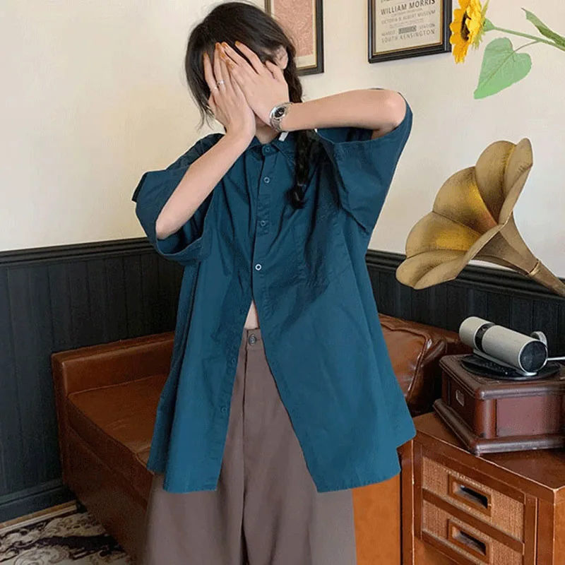 

Short Sleeve Shirts Fashion Woman Blouse 2023 Loose High Summer Oversize Tops Women T-shirts Women's Clothing Novelties Blouses