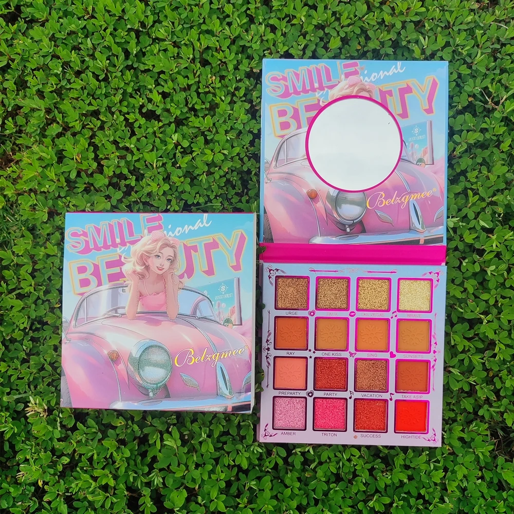 Палитра косметических теней BELZGMEE 16 цветов с зеркалом