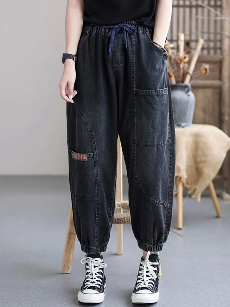 

High Waist Casual Boyfriend Jeans Women New 2022 Spring Vintage Style Streetwear All-match Loose Female Denim Harem Pants D143