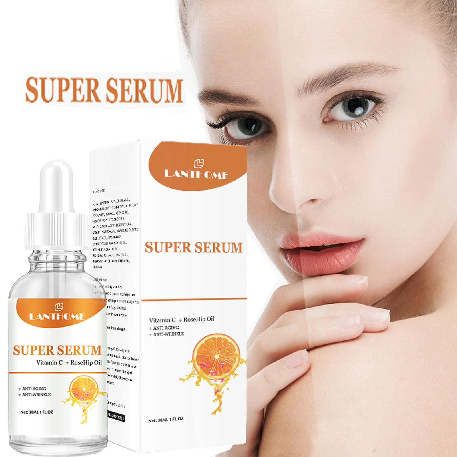

Vitamin C Whitening Face Serum Remove Freckles Melanin Fade Dark Spots Brighten Shrink Pores Anti Dryness Women Korean Cosmetics
