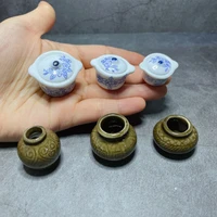 mini ceramic pot earthen jar soup bowl small kitchen supplies doll house accessories candy toy play house toys