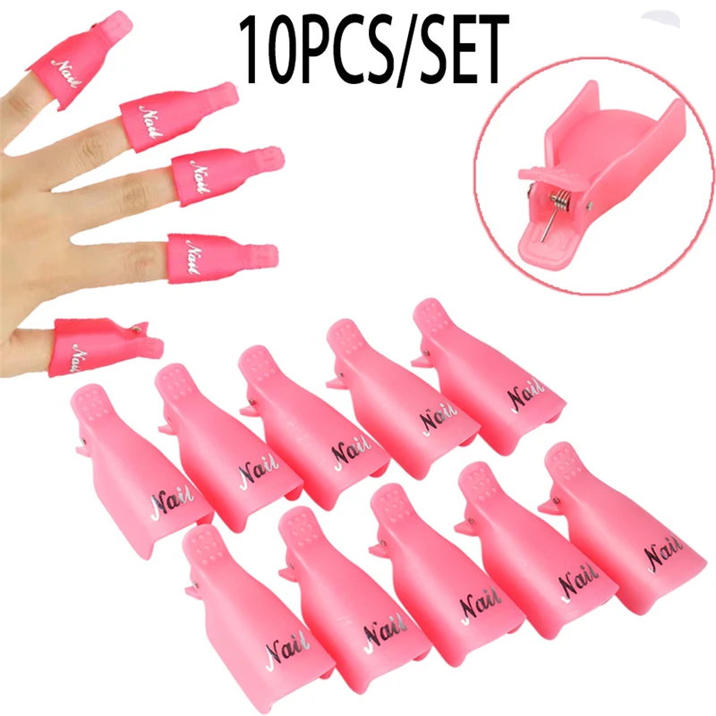 

Sdotter Plastic Nail Art Soak Off Cap Clips UV Gel Polish Remover Wrap Tool Fluid for Removal of Varnish Manicure Tools Nail Art