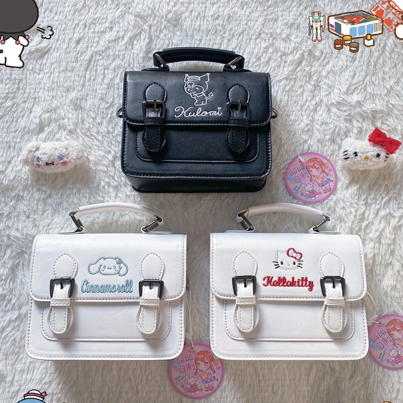 

Sanrio Kawaii Pu Crossbody Bag Cinnamoroll Kuromi My Melody Soft Girly Japanese and Korean Shoulder Bag Anime Bag Gift