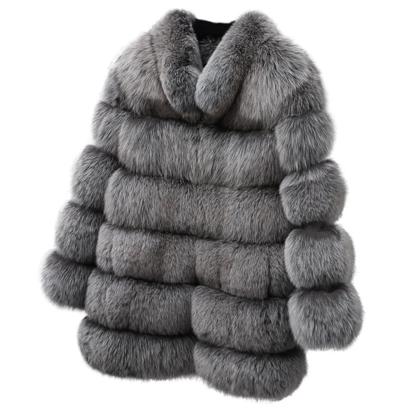 Fur Women's Fur Women's Coat Medium Long Standing Neck Fur Coat Fur Women's Coat
