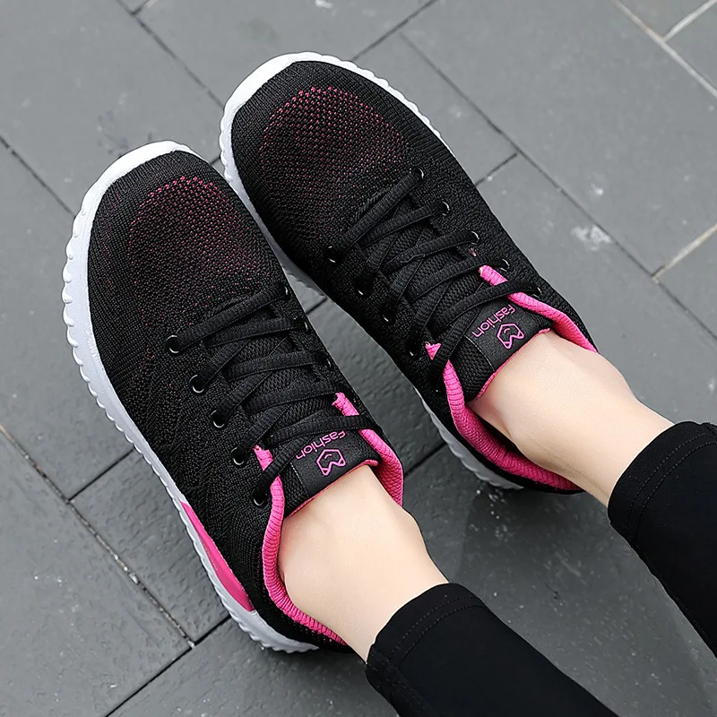 2023 Spring New Sports Shoes Women's Flat All-Match Mesh Breathable Travel Shoe Students Casual Running Style Zapatos De Mujeres