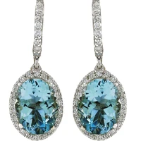 vintage aretes de mujer modernos 2022 fashion women earings aquamarine gemstone bridal ear stud hoop dangle earring pendientes