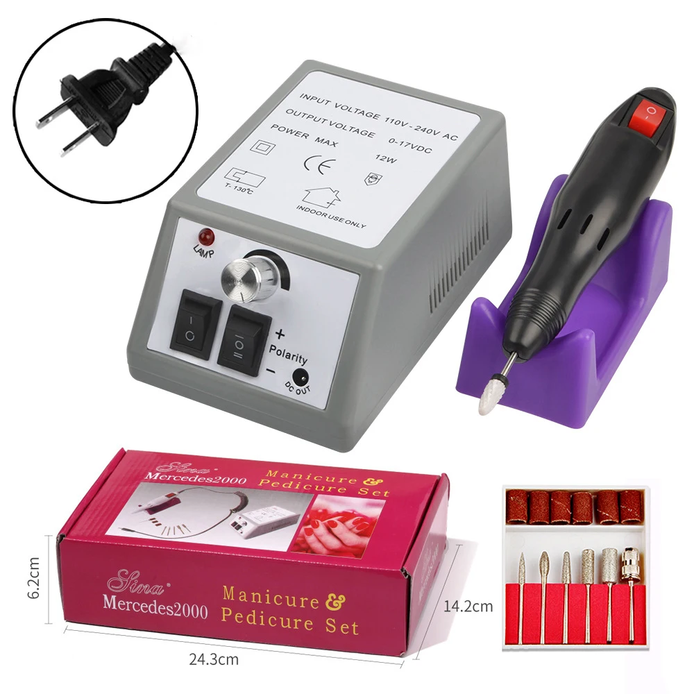 

Nail Drill Electric Manicure Machine 20000RPM Nail File with Milling Cutters Drill Bits Gel Cuticle Remover Pedicure Nail Tools