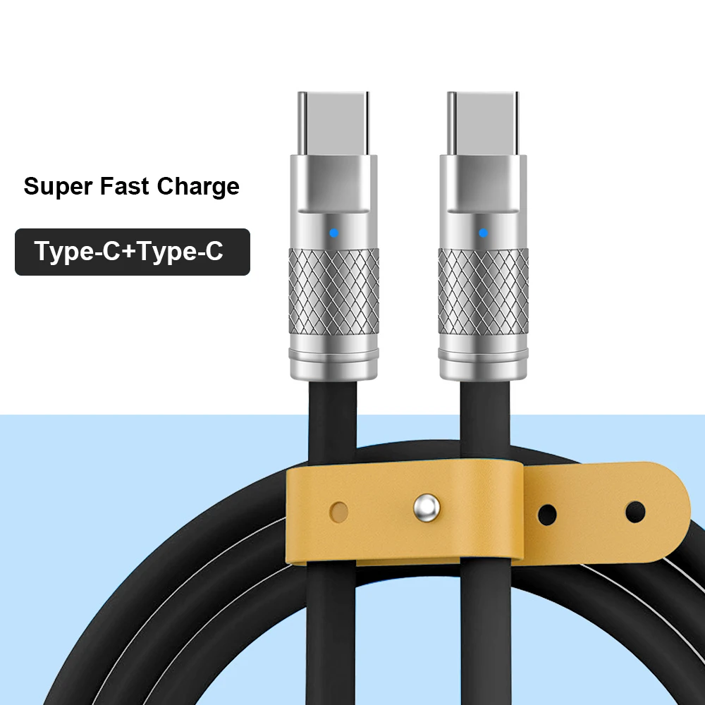 120 Вт 6A Type-C Супер Быстрая Зарядка Жидкий Силиконовый Кабель Быстрая Зарядка USB C Кабель Для Xiaomi Huawei Samsung USB Смелая Линия Данных