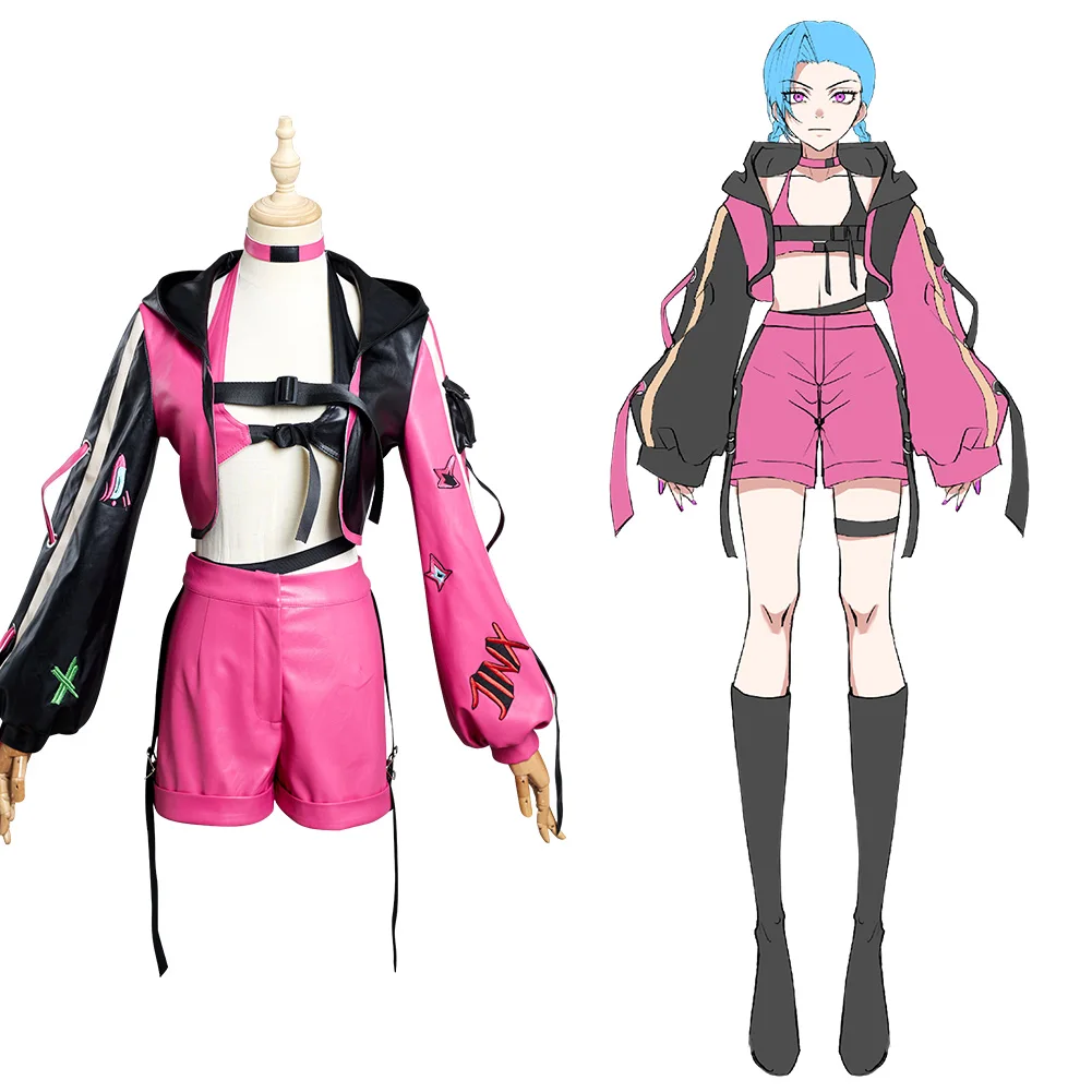 

Arcane: LoL Jinx Cosplay Costume Outfits Halloween Carnival Suit