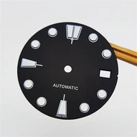 28 5mm modified watch dial green luminous automatic mechanical watch face for nh35nh36 movement s logo dial