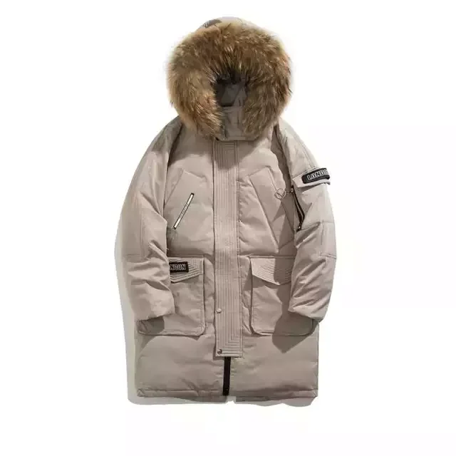 Coat Hooded Warm Lengthen Parka Coat White Duck Down High Quality Male New Winter Overcoat Down Thicken Long Parka