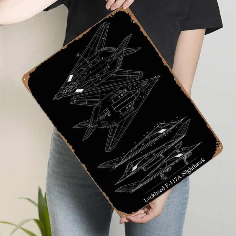 Блокировка F117A Nighthawk знак истребителя схема для украшения дома аксессуары в стиле