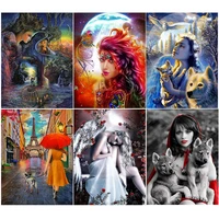 lianqi 5d diy diamond painting full round mythical character art picture embroidery cross stitch rhinestone home decoration gift