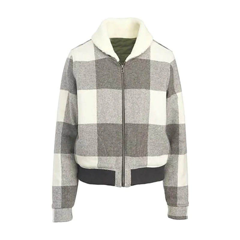 

NIGO клетчатый меховой воротник пуховик # nigo7585