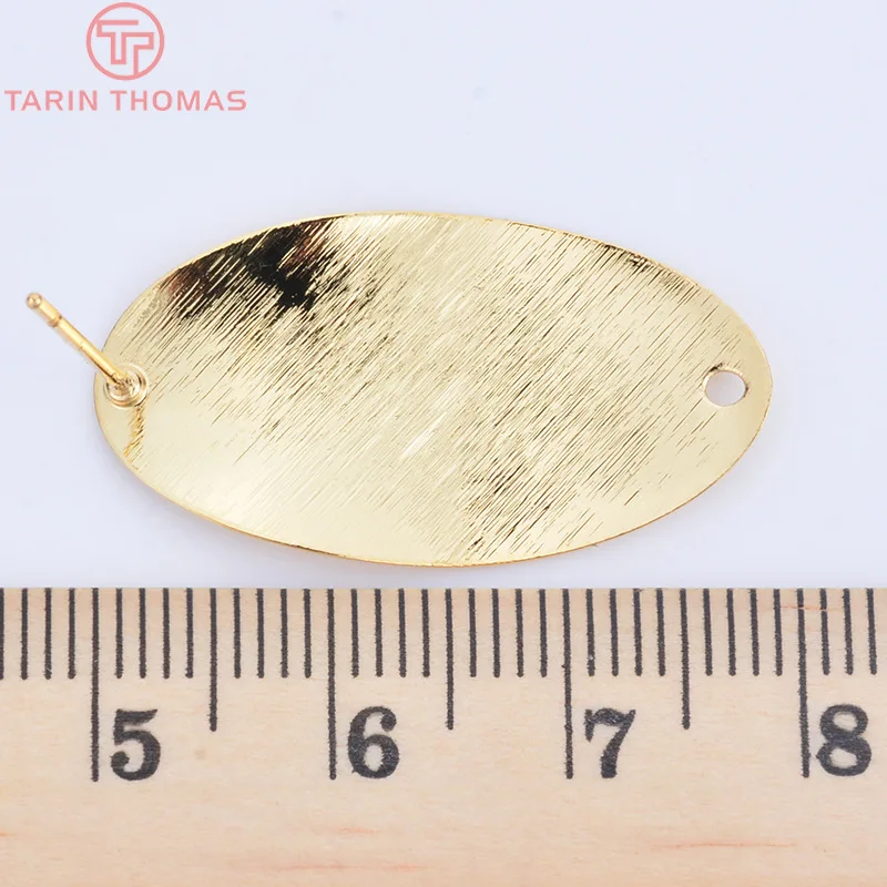 (2037)10PCS 15x29MM 24K Gold Color Brass Oval Stud Earrings Pins High Quality Diy Jewelry Findings Accessories | Украшения и