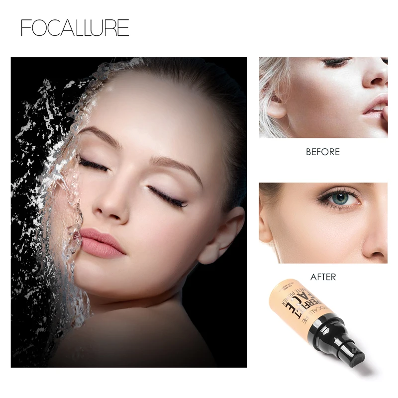 

FOCALLURE Invisible Face Primer Liquid Foundation Concealer Waterproof Brighten Whitening Long Lasting Makeup