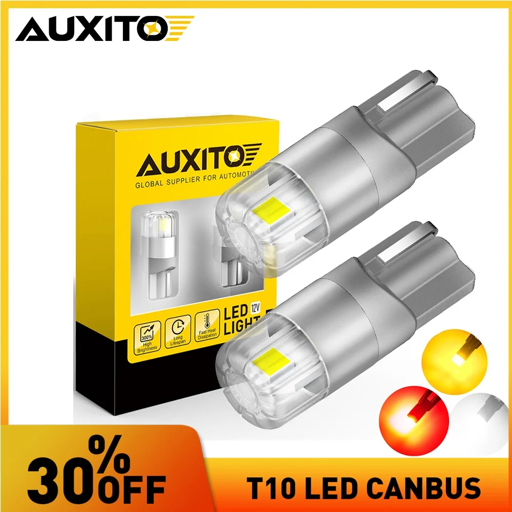 Светодиодная лампа AUXITO T10 Canbus W5W, 2 шт. светодиодный Светодиодная лампа 168 194 2824, лампочка 6000K, белая, 12 В