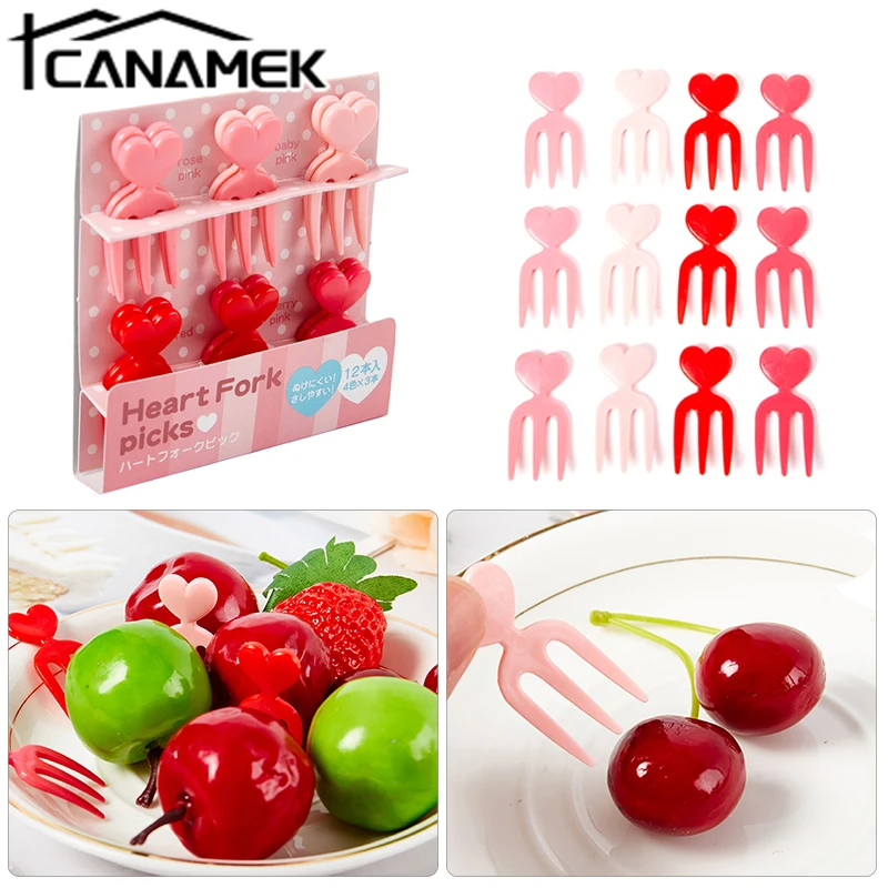 

6/12pcs Love Rice Ball Shape Fruit Forks Kids Pick Bento Chopsticks Mini Cute Snack Cake Dessert Food Toothpick Decor