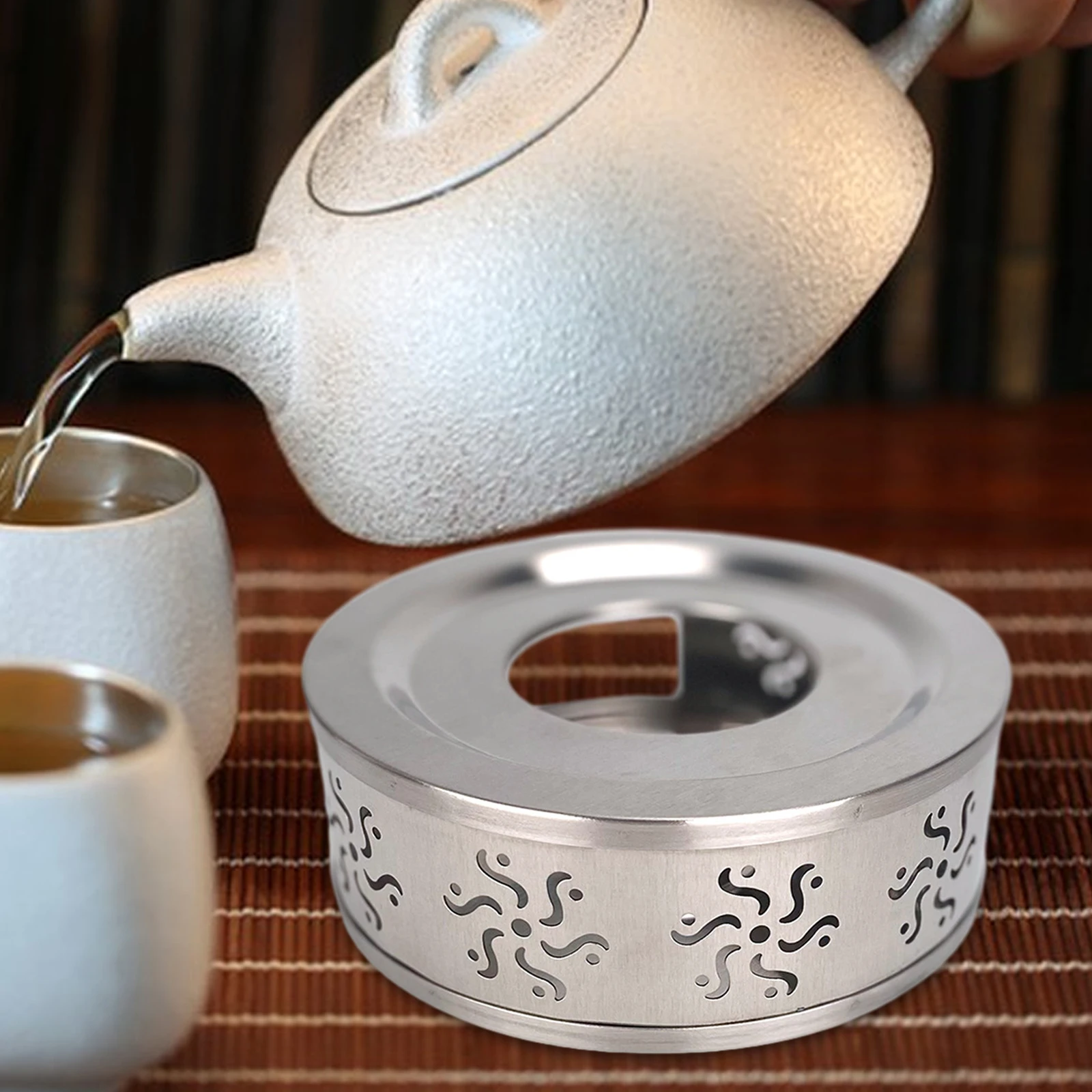 Стальной чайник-держатель для чая с подогревом из чугуна