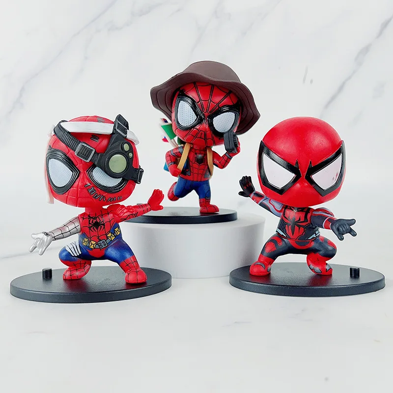 

Marvel Spiderman Cartoon Anime Figure Model Hero Movie Figure Children's PVC Spider-Man Cute Dolls Toys Cake Car Decoration Gift