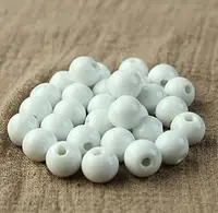 Seasha 50pcs 8/10/12mm Handmade Loose Porcelain Ceramic Hard Clay Loose Pure White Blank Jewelry Making Round Beads for Sale
