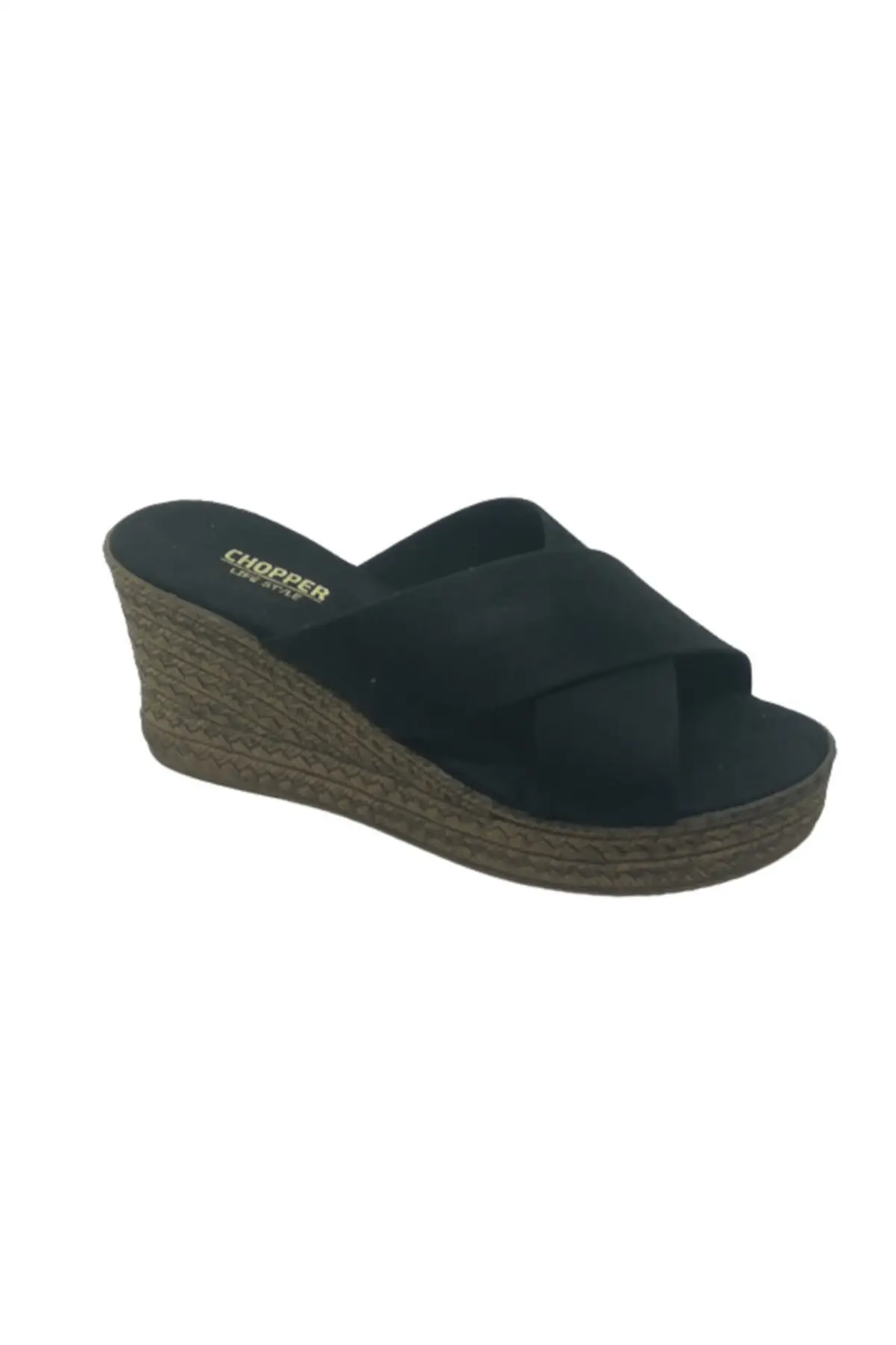 

Women Wedges Black Suede Slippers