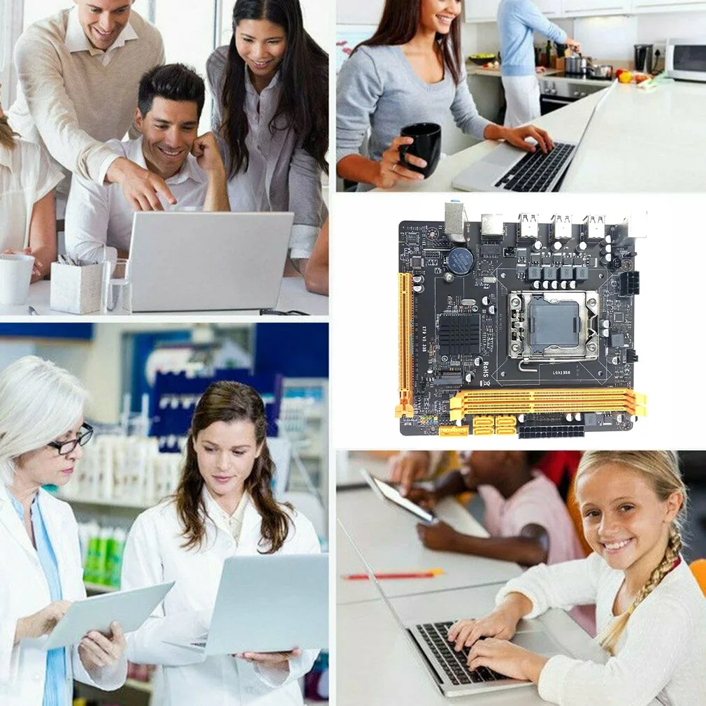Компьютер Материнская плата LGA 1356 H61 для Intel Xeon E5 CPU DDR3 REG ECC NVME M.2 материнская