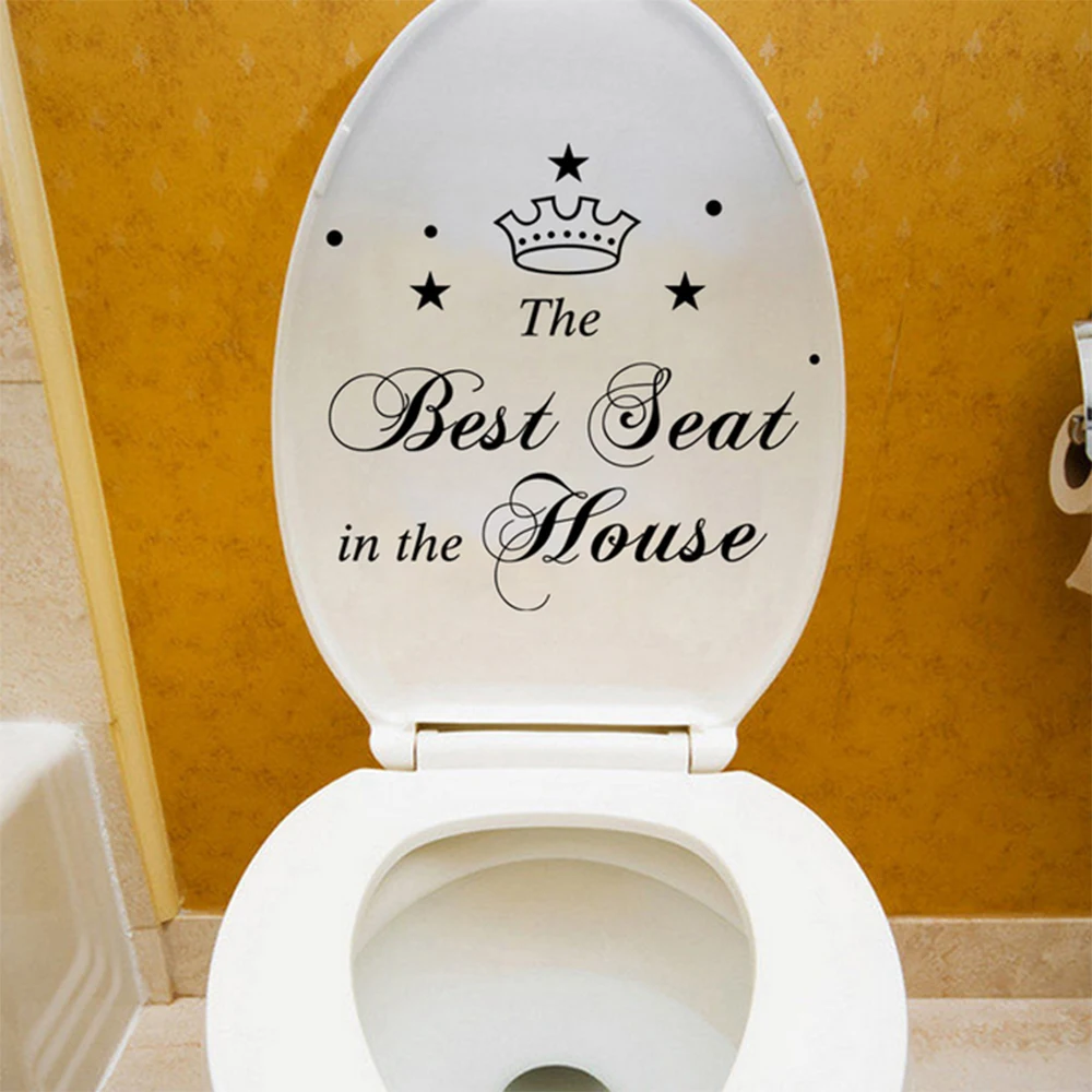 

DIY English Letter Quote Toilet Stickers Waterproof Vinyl Mural Toilet Cover Stickers Art Decals Bathroom Toilet Decoration