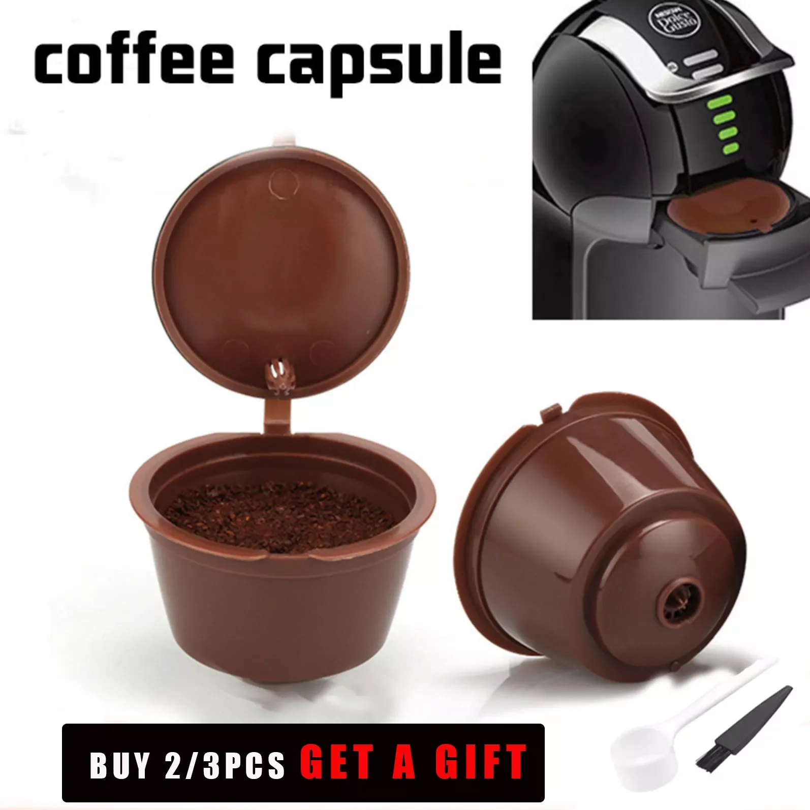 

NEW2023 Nespresso 1/2/3PCS coffee capsule nestle dolce gusto capsule reusable coffee filter capsule machine refillable cafe caps