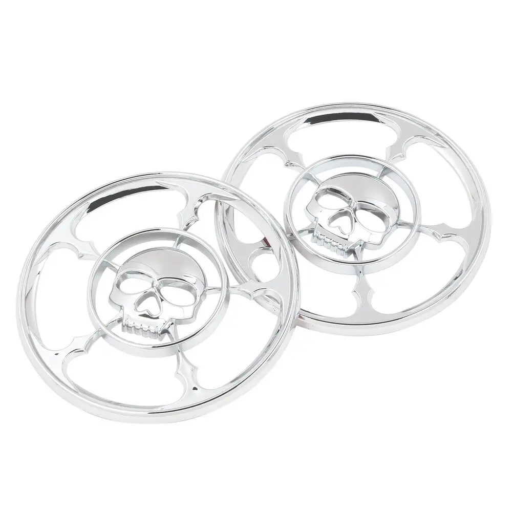 

2x хромированная накладка на гриль динамика с черепом для Harley 1996-2013 Electra Glide FLHT