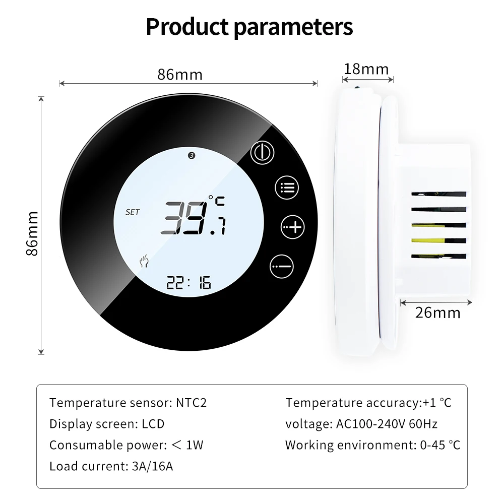 16A Tuya WiFi Thermostat Electric Floor Heating Controller Thermoregulator for Underfloor Heating Smart Life Temperature Sensor