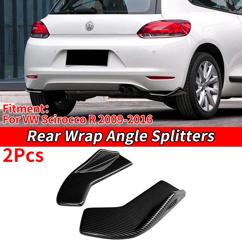 

Car Rear Bumper Splitters Aprons Trunk Lip Spoiler Canard Wing Diffuser Wrap Angle Protector Carbon For VW Scirocco R 2009-2016