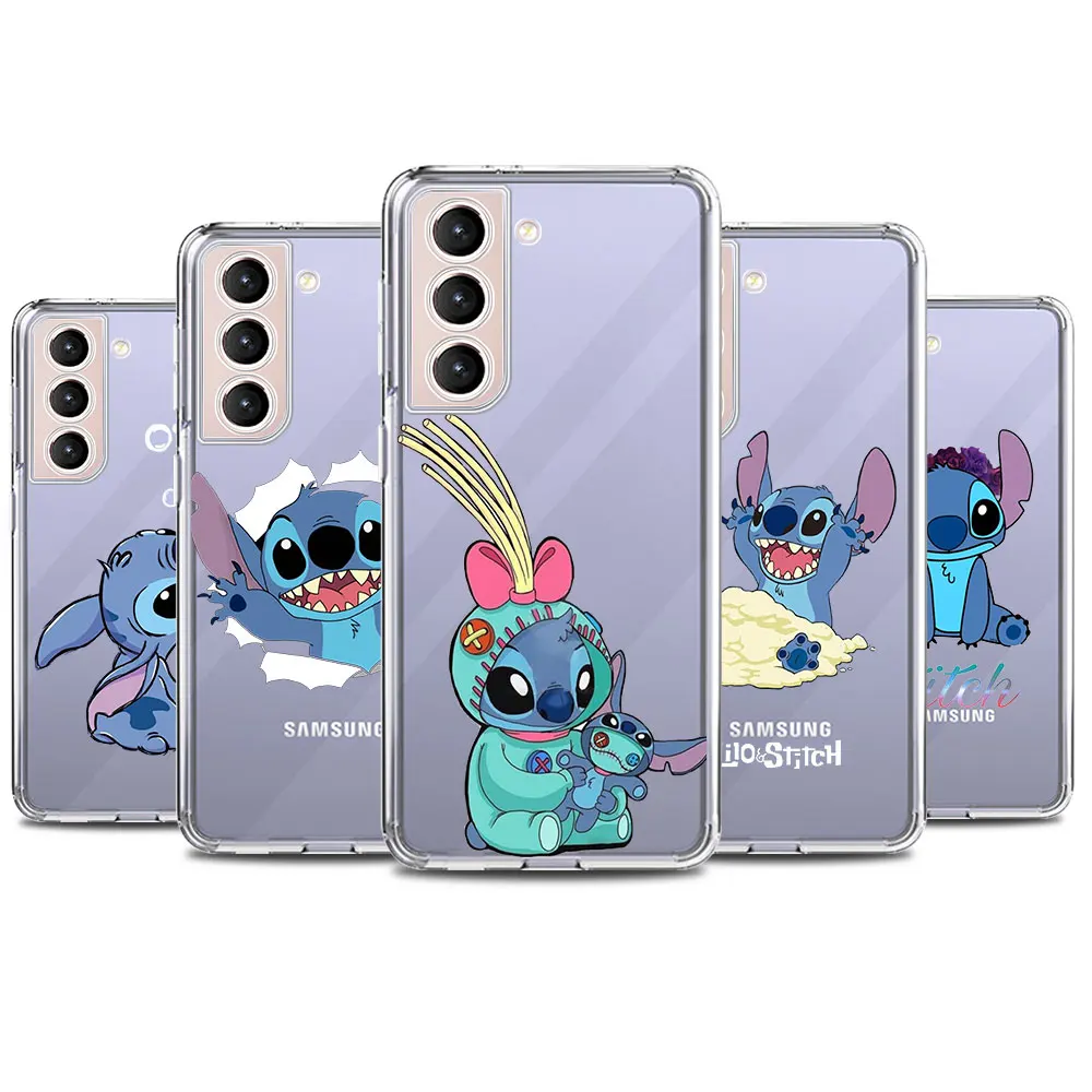 

Phone Coque Clear Armor For Samsung S10 Lite S22 Ultra 5G Note 20 10 S21 Plus S9 S10e S20 FE Cartoon Many Stitch Happy Smile